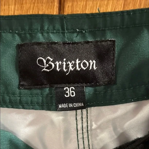 Brixton Green Board Shorts with Bold Stripes - Picture 3 of 4